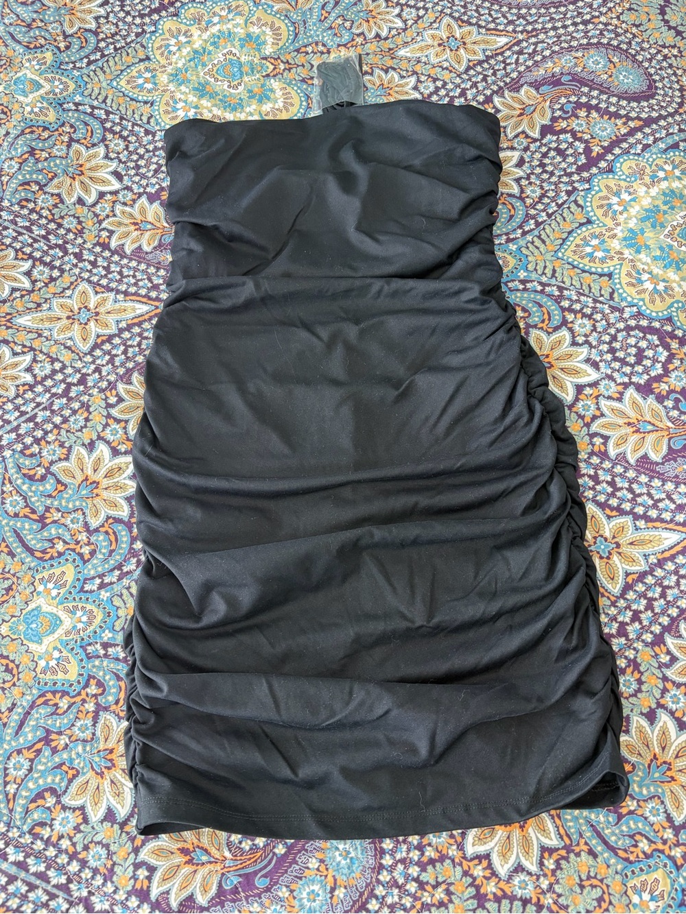 Dynamite Black Strapless Ruched Mini Dress
